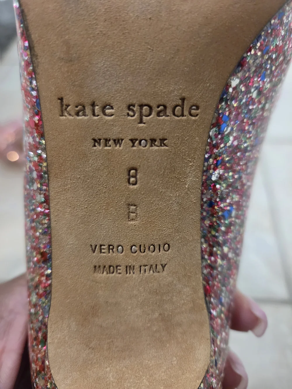 Kate Spade - Krysta Glitter Pumps w/Bow - Size 8
